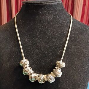 LOFT Silver Necklace with Intricate Knot Design